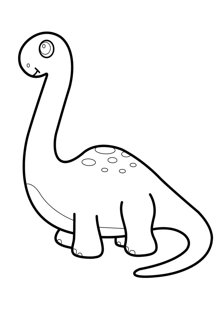 Little dinosaur brontosaurus cartoon coloring pages for ...