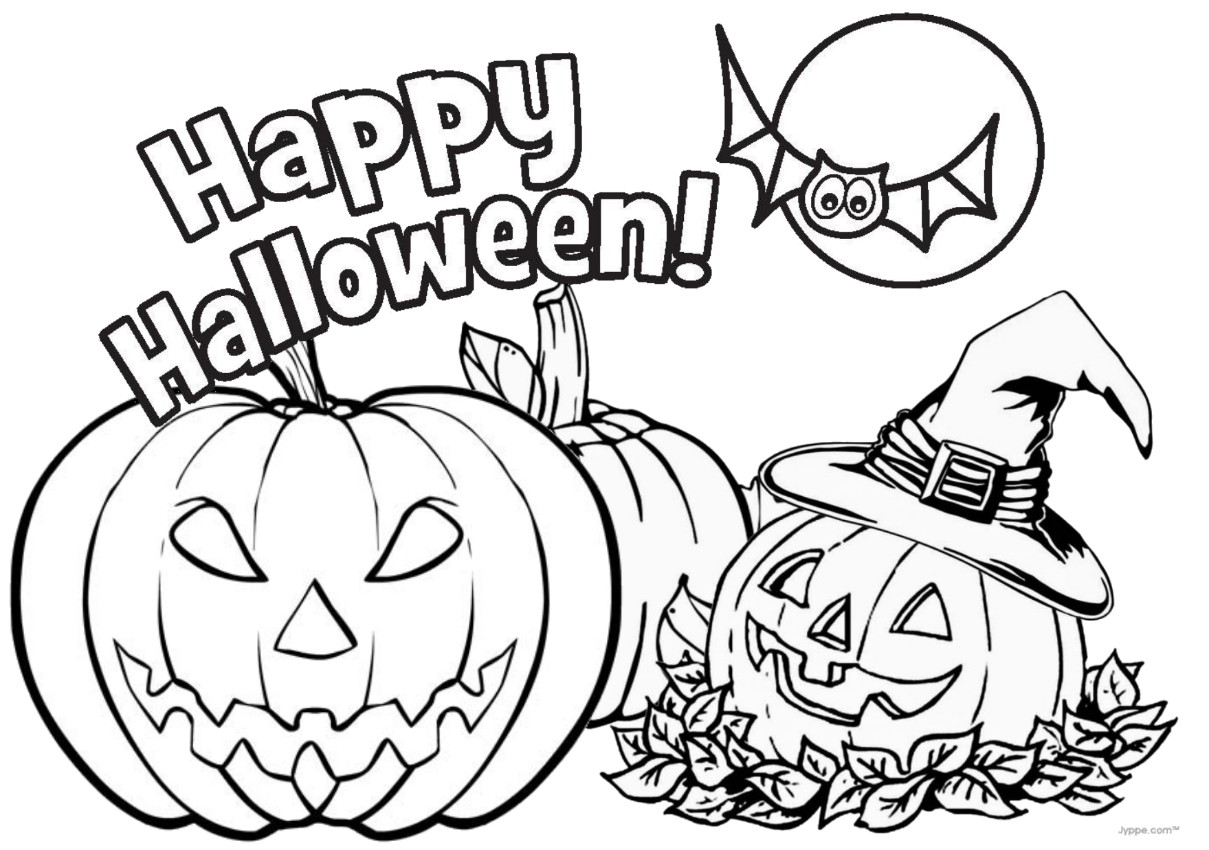 Jack o lantern pumpkins halloween free printable coloring pages