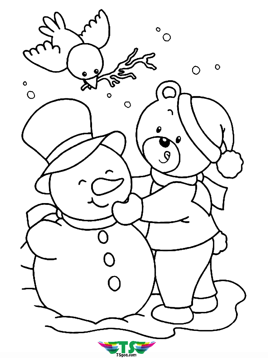 Free download snowman coloring page. - TSgos.com
