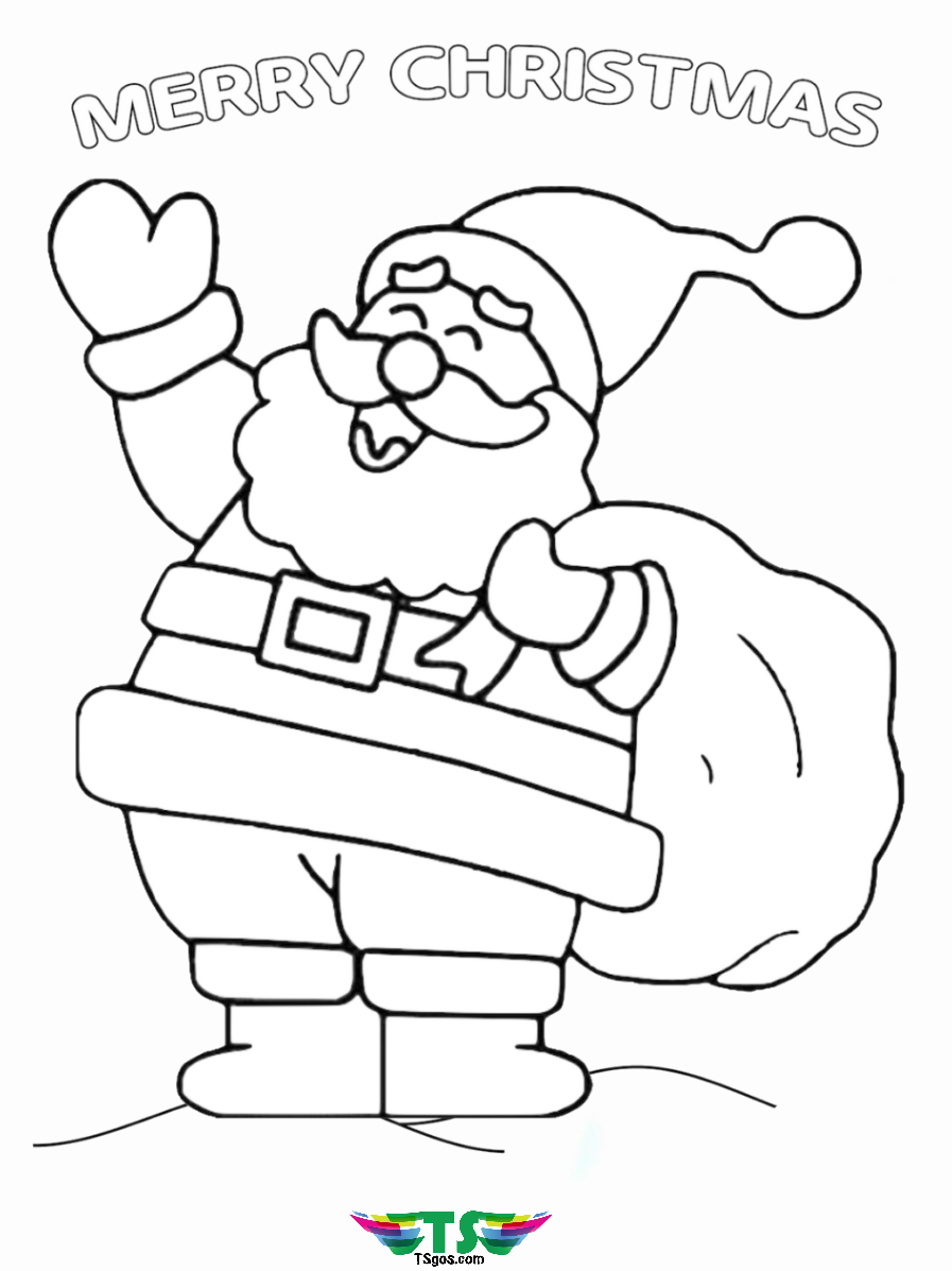Merry Christmas Santa coloring page free download.   TSgos.com ...