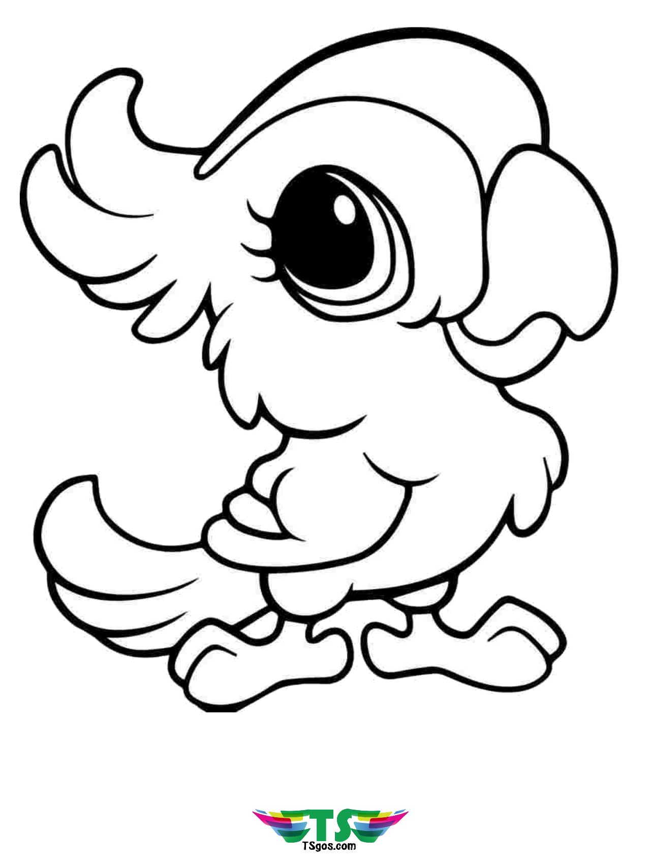 Cute bird coloring page for kids. - TSgos.com