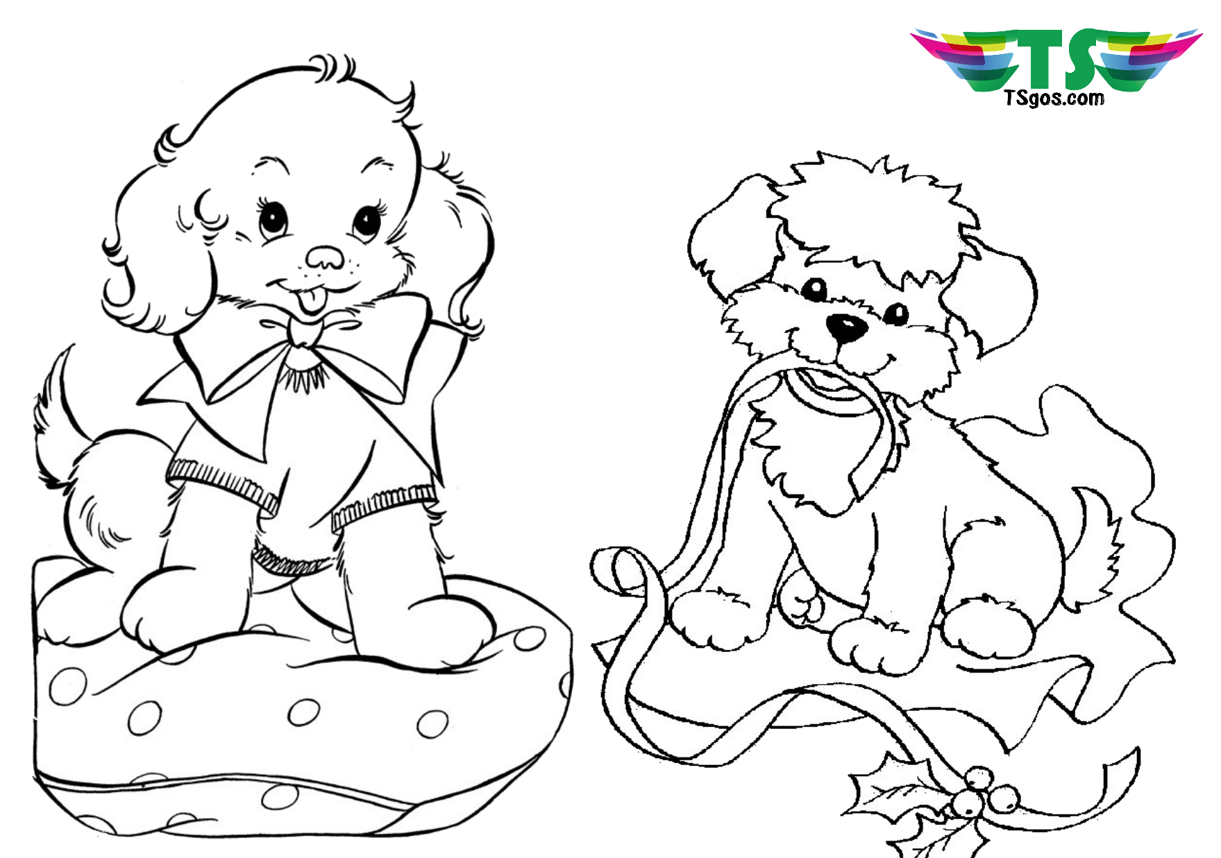 Cute dogs coloring page free download and printable ...