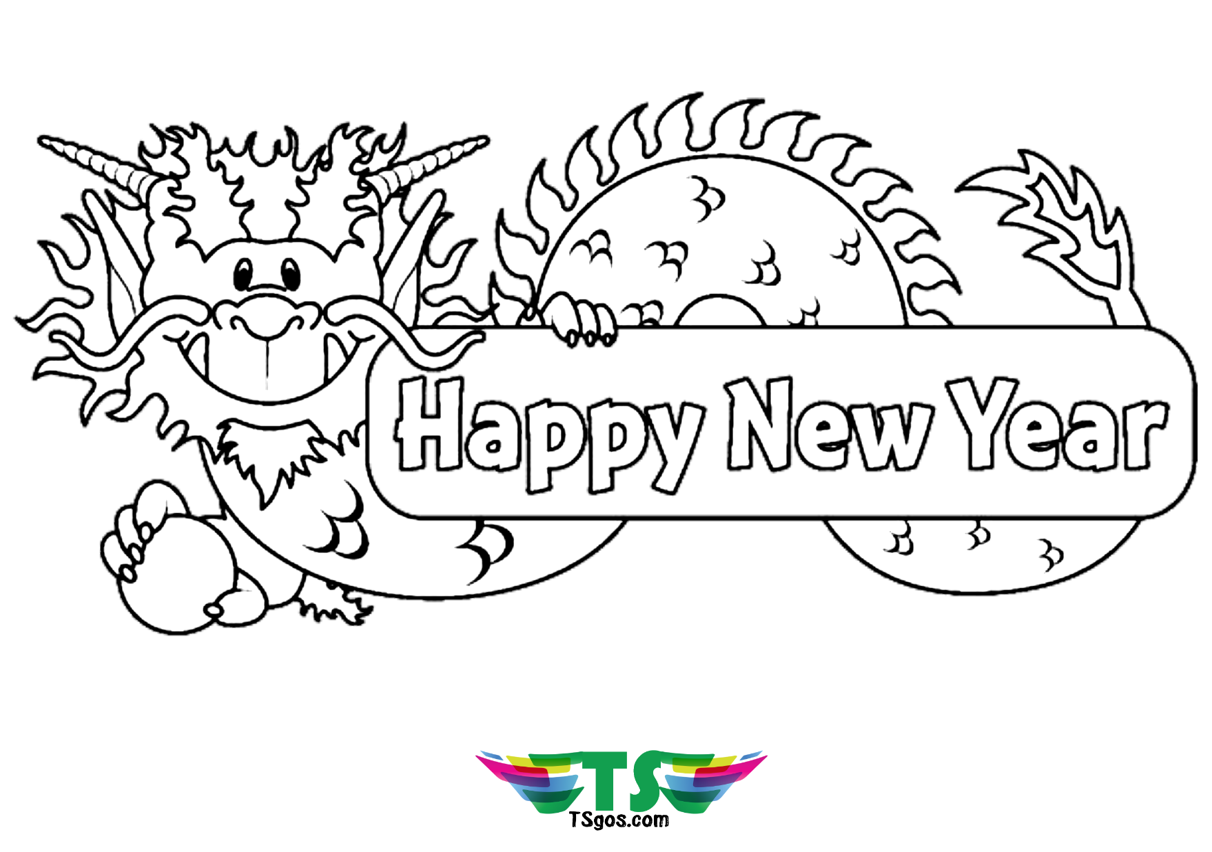 Chinese new year coloring pages for kindergarten   TSgos.com