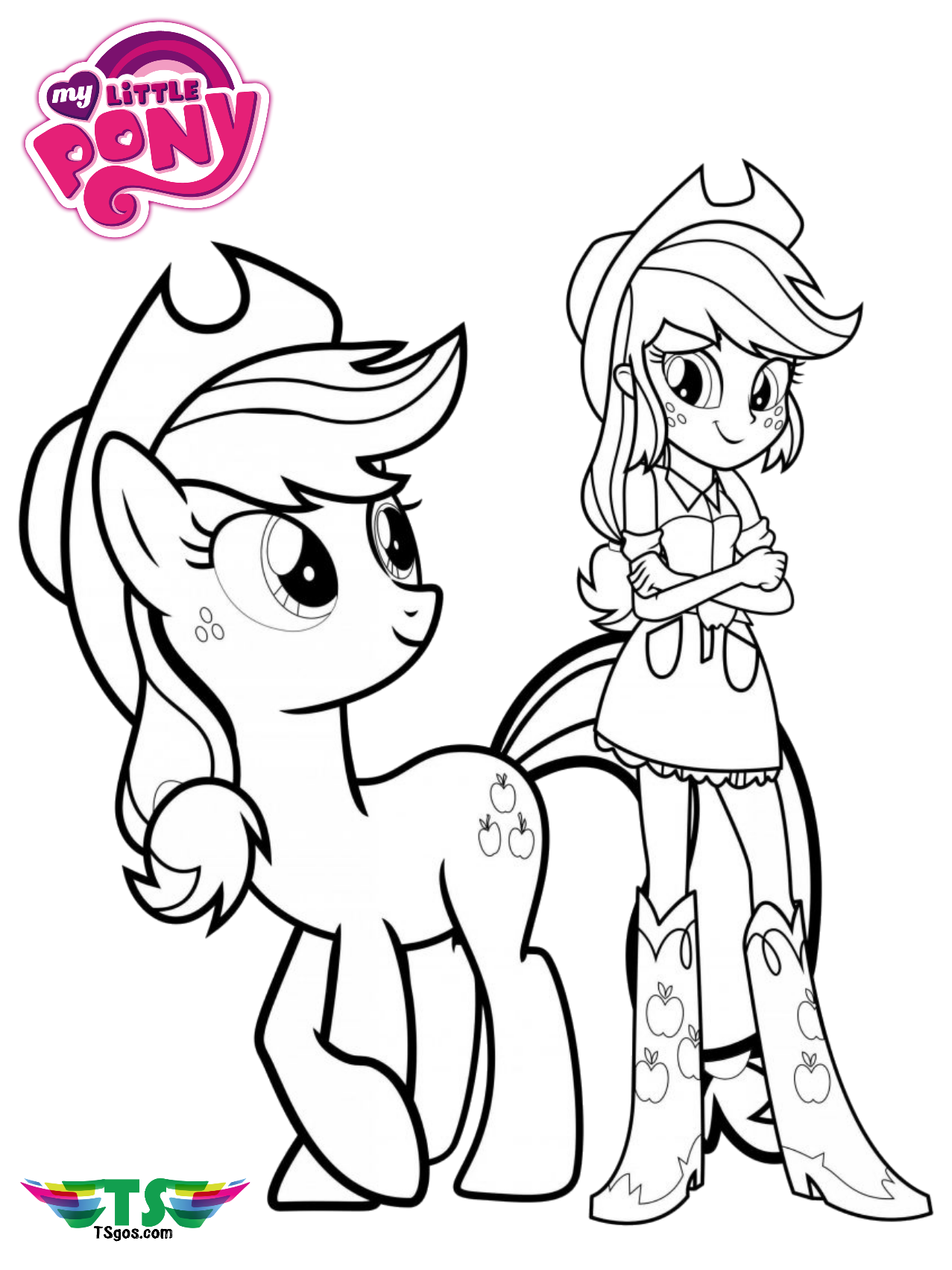 My Little Pony printables pages applejack equestria girls free ...