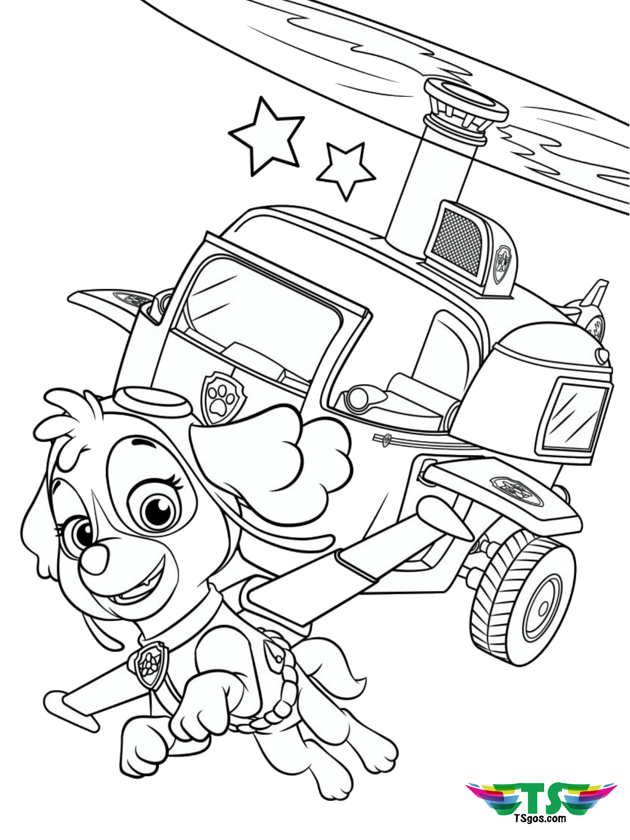 Printable Paw Patrol Vehicles Coloring Pages Paw Patrol Skyes Images