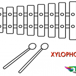 Xylophone musical instruments printable coloring pages for kids - TSgos.com