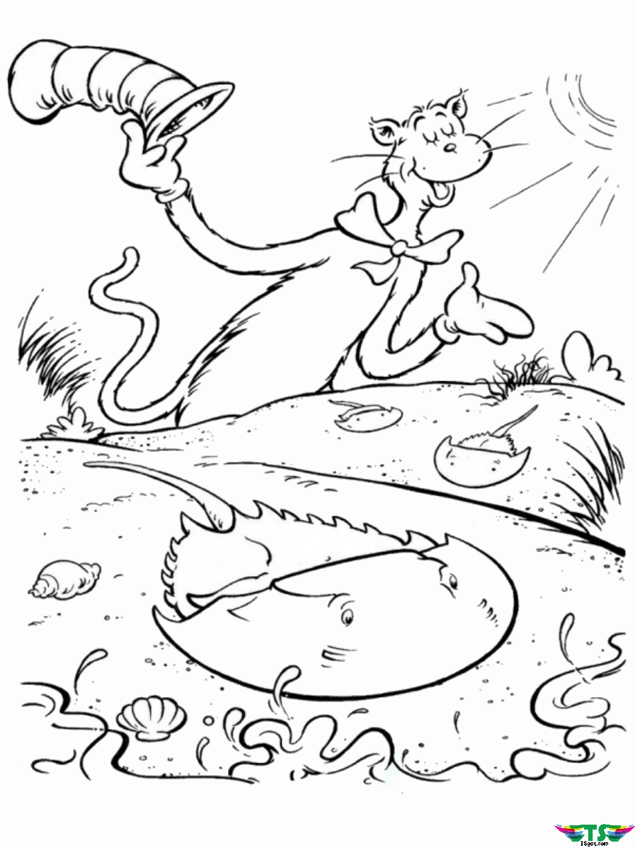 The cat in the hat dr seuss book coloring pages - TSgos.com