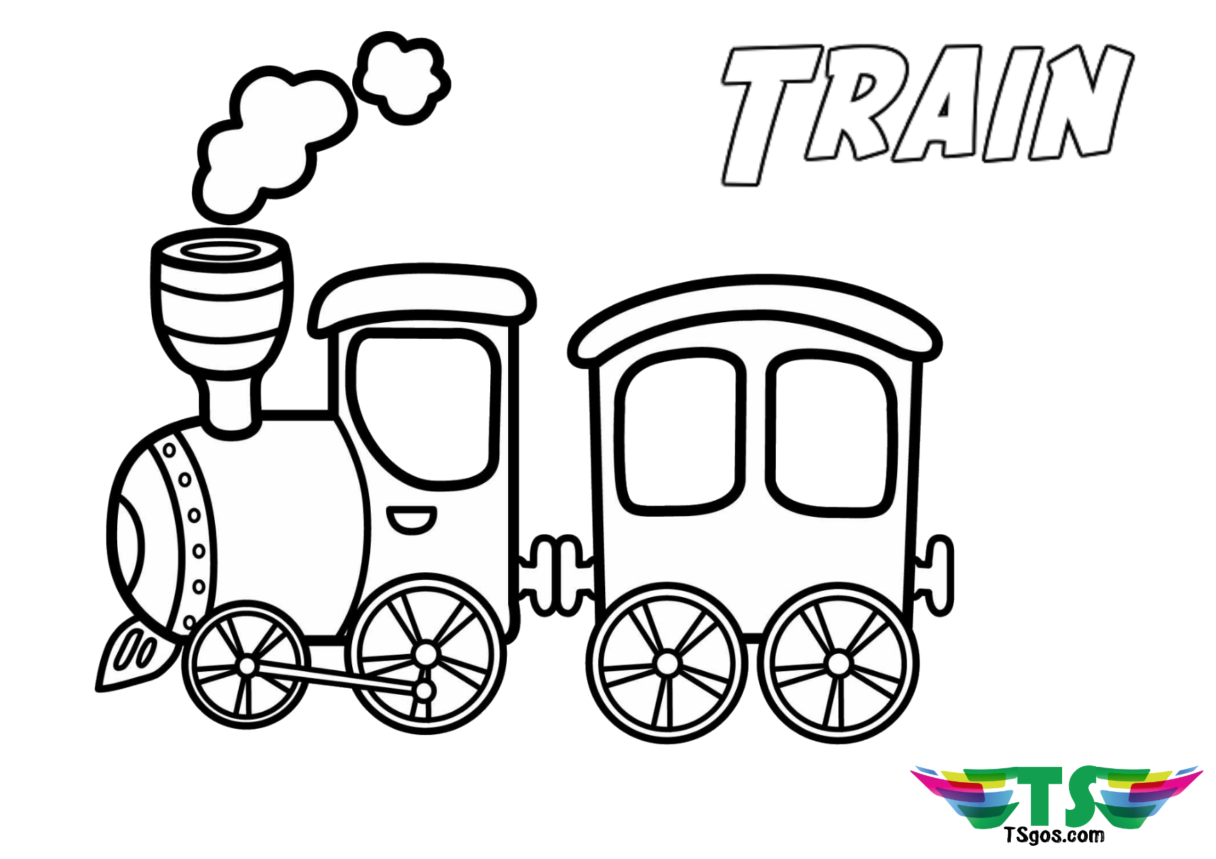 Train coloring page for preschool and toddlers   TSgos.com   TSgos.com