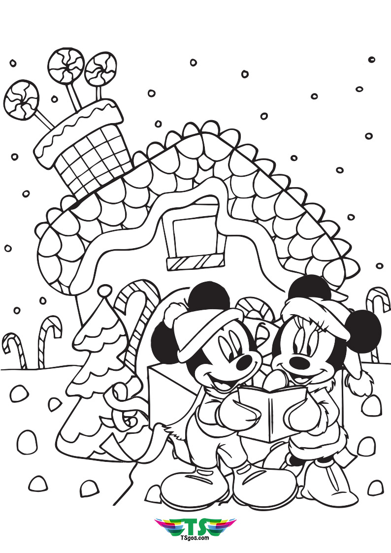Mickey and Minnie disney christmas coloring pages   TSgos.com ...