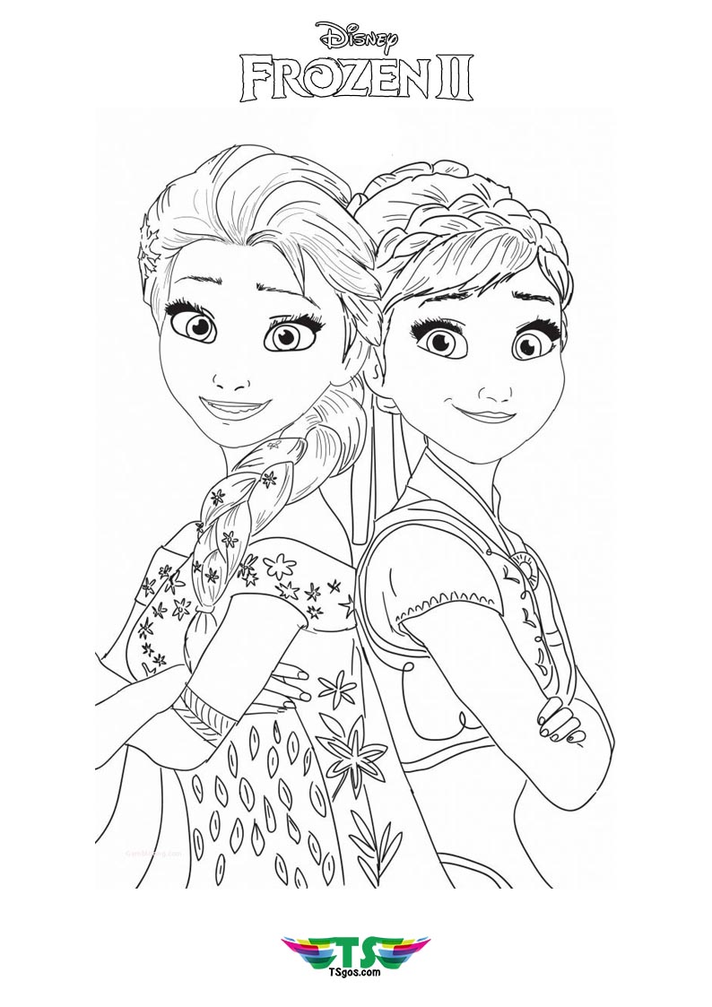 Anna & Elsa The Most Beautiful Princess Coloring Page   TSgos.com ...