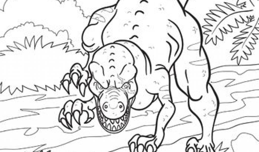 Angry Dinosaur Coloring Page - TSgos.com