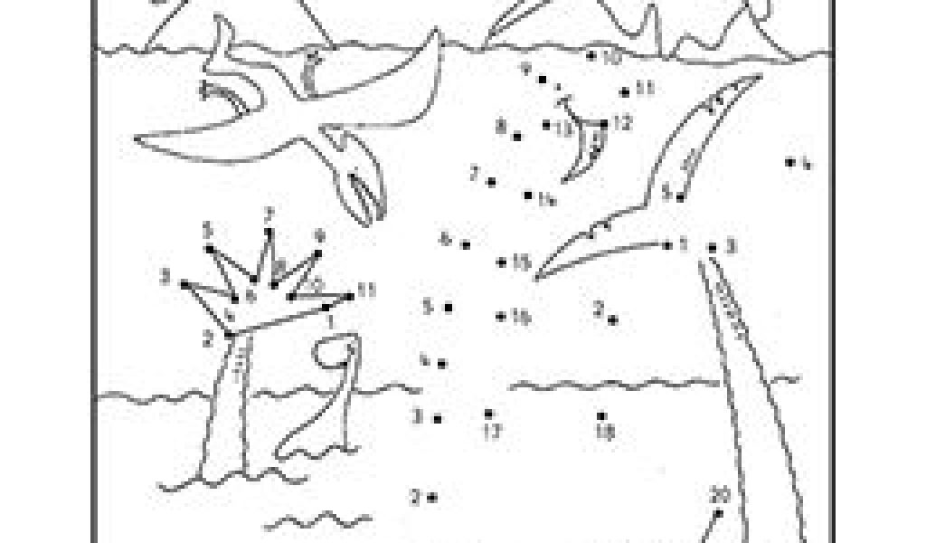 Kindergarten, Preschool Math Worksheets: Dinosaur connect the dots