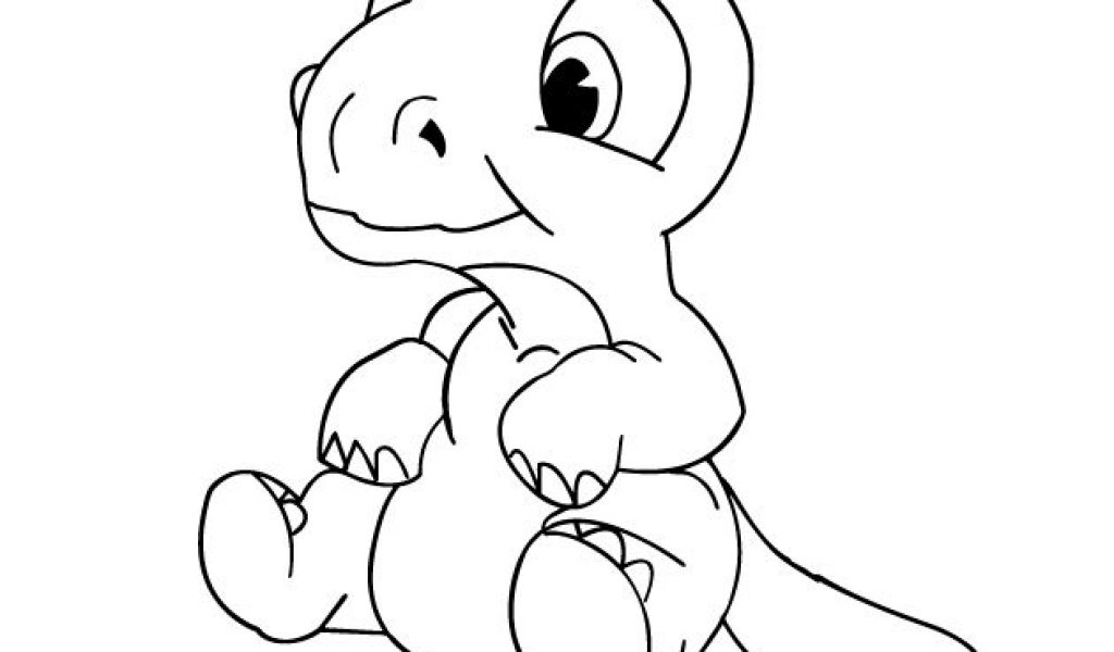 T-Rex Baby Dinosaur Coloring Pages - TSgos.com
