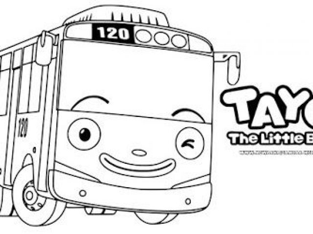 gambar tayo the little bus untuk mewarnai