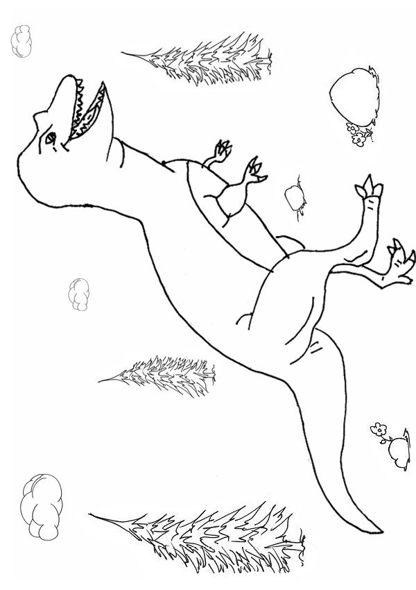 Free Online Allosaurus Colouring Page – Kids Activity Sheets: Dinosaur Colouring Pages