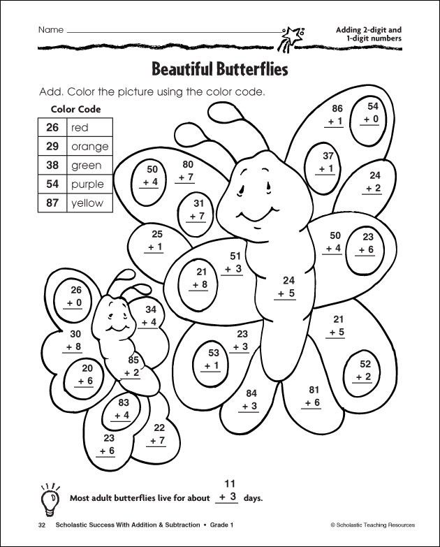 Addition Coloring Page For Fall