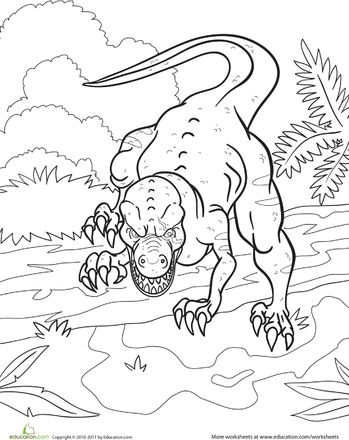 Angry-Dinosaur-Coloring-Page Angry Dinosaur Coloring Page