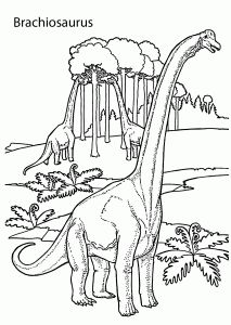 Brachiosaurus realistic dinosaurs coloring pages for kids, printable free Wallpaper