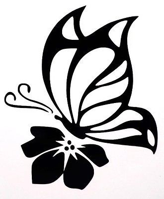 Butterfly Flower Sexy Girly Car Truck Window Vinyl Decal Sticker 10 Colors