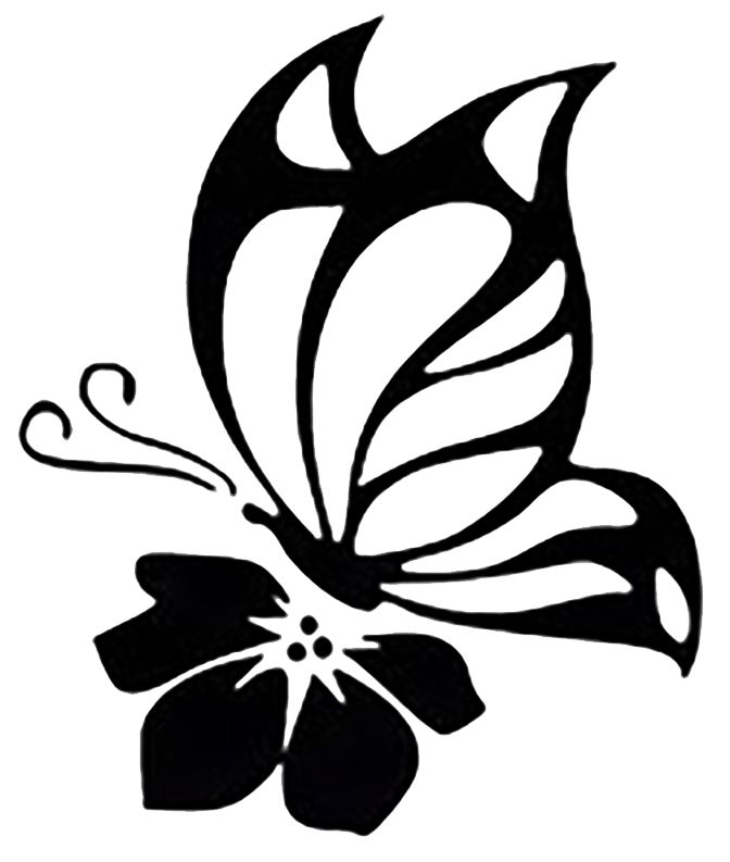 Butterfly on flower decal