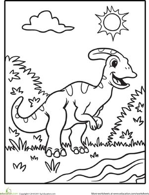 Color-the-Cute-Dinosaur-Hadrosaur Color the Cute Dinosaur: Hadrosaur