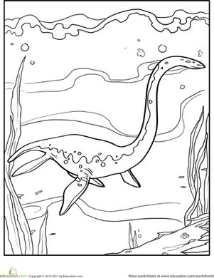 Color the Dinosaur: Elasmosaurus Wallpaper