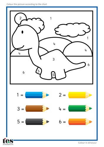 Colour by Numbers TEACCH Activities – Dinosaurs!
