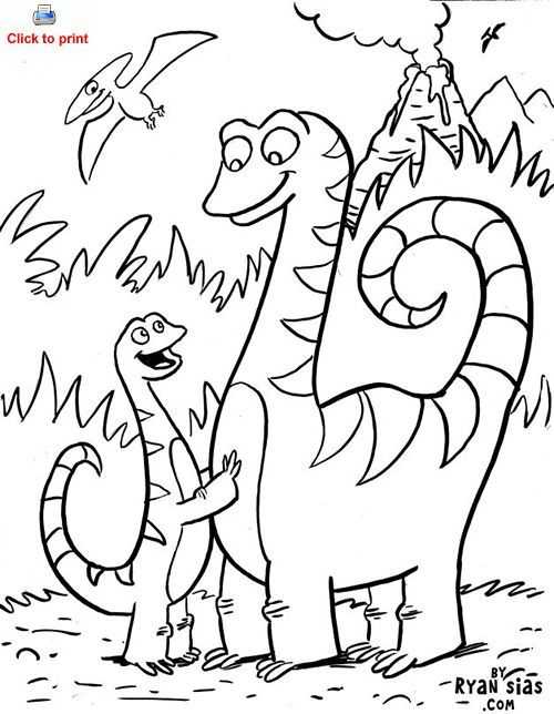 Cute-Dinosaur-Coloring-Page-Printable Cute Dinosaur Coloring Page Printable