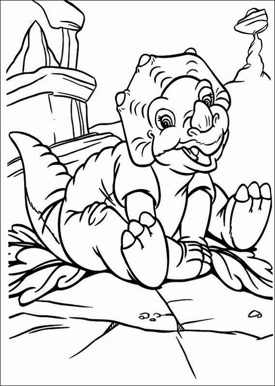 Cute Triceratops Baby Dinosaur Coloring Pages