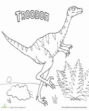 Dinosaur-Coloring-Page-Troodon Dinosaur Coloring Page: Troodon