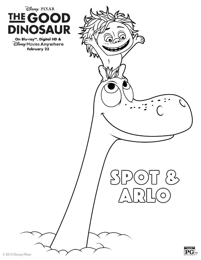 Disney Pixar The Good Dinosaur Coloring Page