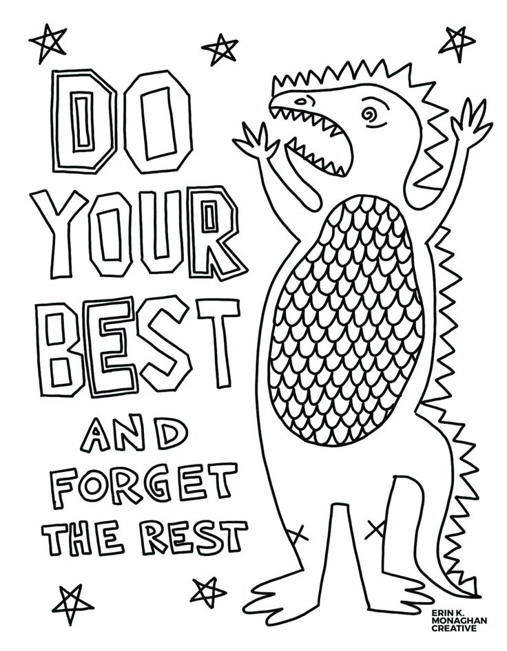 Do Your Best Dinosaur Coloring Sheet – Growth Mindset For Kids