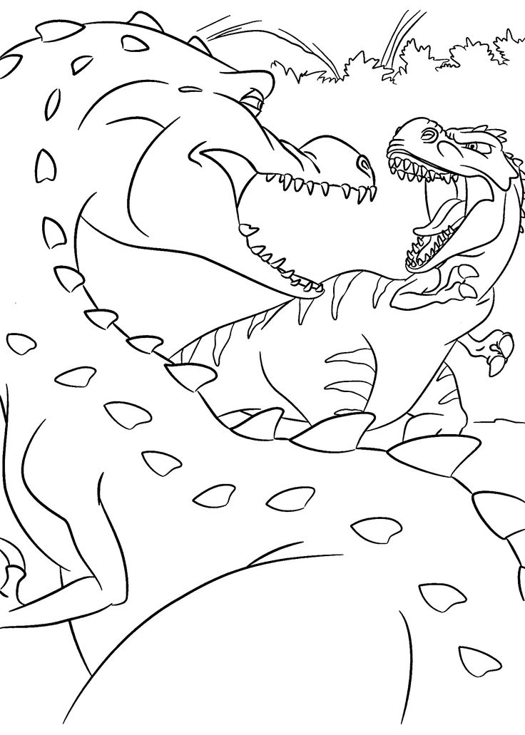 Fight-dinosaurs-coloring-pages-for-kids-printable-free Fight dinosaurs coloring pages for kids, printable free