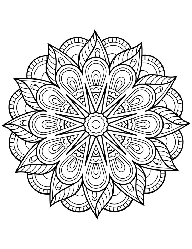 Flower-Mandala-Coloring-Pages Flower Mandala Coloring Pages