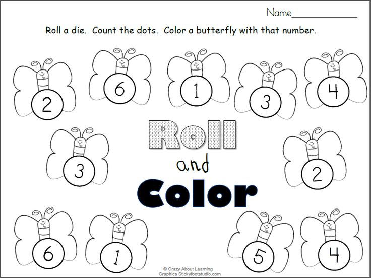 Free Butterfly Roll And Color Number Worksheet TSgos TSgos