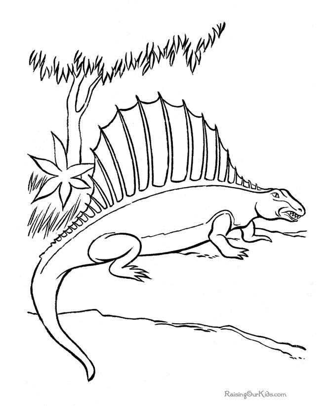 Free Dinosaur – dimetrodon coloring picture