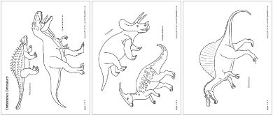 Free Dinosaur printables for coloring, flannelboard, etc.