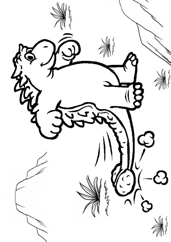 Free Online Printable Kids Colouring Pages – Ankylosaurus Colouring Page