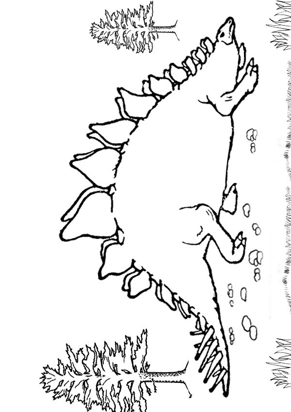 Free Online Stegosaurus Colouring Page – Kids Activity Sheets: Dinosaur Colouring Pages