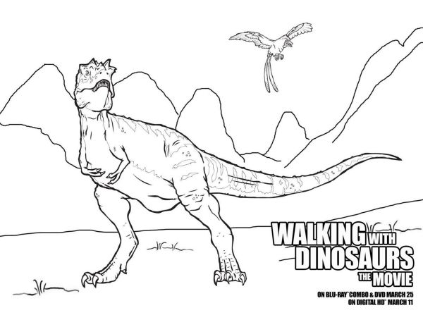 Free-Printable-Walking-with-Dinosaurs-Coloring-Sheet Free Printable Walking with Dinosaurs Coloring Sheet
