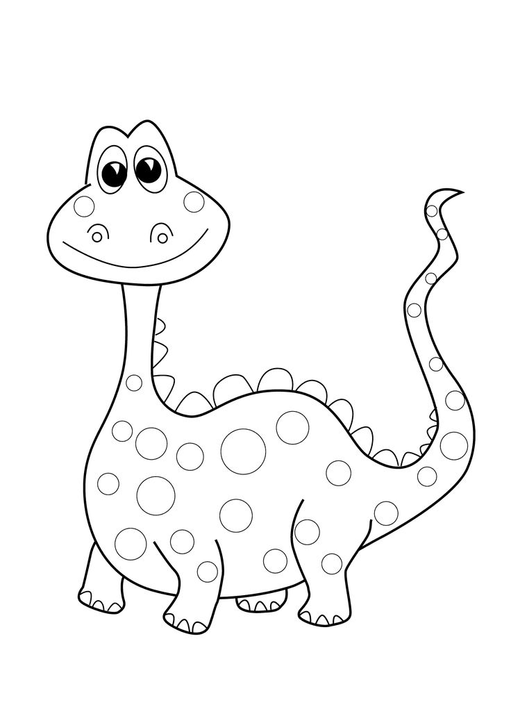 Funny Dinosaur coloring page for kids, printable free
