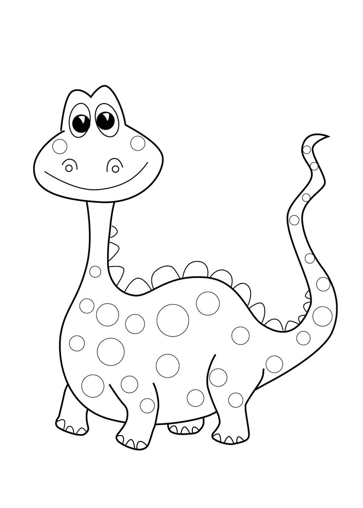 Funny Dinosaur Coloring Page For Kids Printable Free TSgos