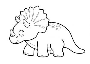 Cute Triceratops Baby Dinosaur Coloring Pages - TSgos.com - TSgos.com