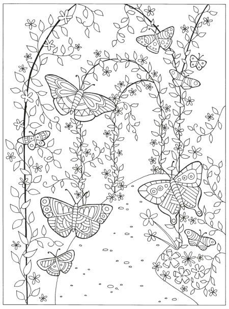 Lizzie Preston – Magical Garden colouring page for adults Wallpaper