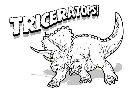 Printable Coloring Page Triceratops Dinosaur Colouring