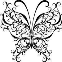 Printable Geometric Butterflies Coloring Pages | Thumbnail image for Heart Butte… Wallpaper
