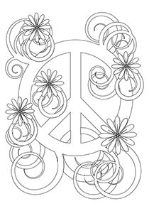 Simple and Attractive Free Printable Peace Sign Coloring Pages Wallpaper