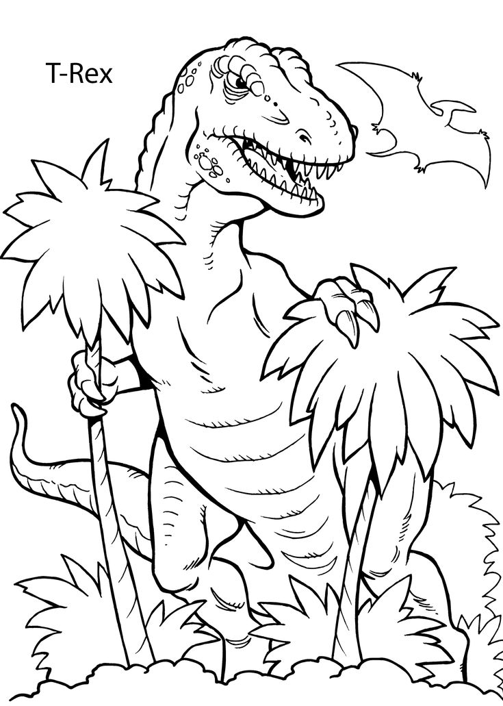 T-Rex-dinosaur-coloring-pages-for-kids-printable-free T-Rex dinosaur coloring pages for kids, printable free