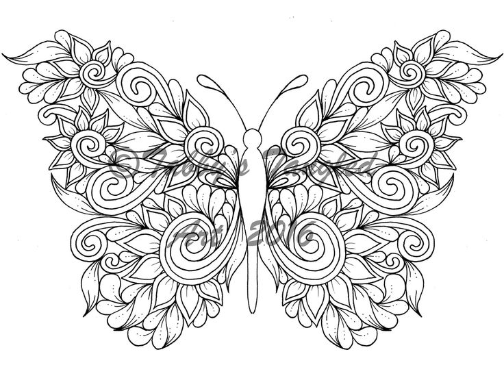 Tangled Butterflies Coloring Pack (6 NEW pages PDF)