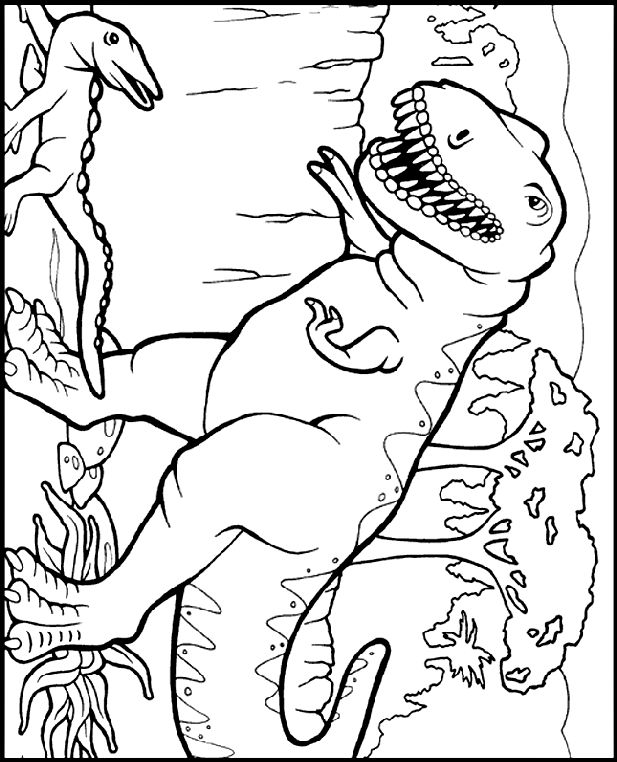 Tyrannosaurus-Rex-coloring-page-for-kids-who-need-something-to Tyrannosaurus Rex coloring page for kids who need something to do! Copy image an...